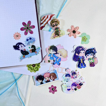 die-cut stickers (various fandoms)